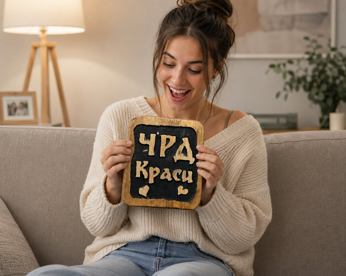 Дървена табелка с послание