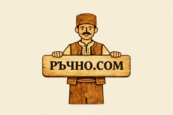 РЪЧНО.COM Logo със фон
