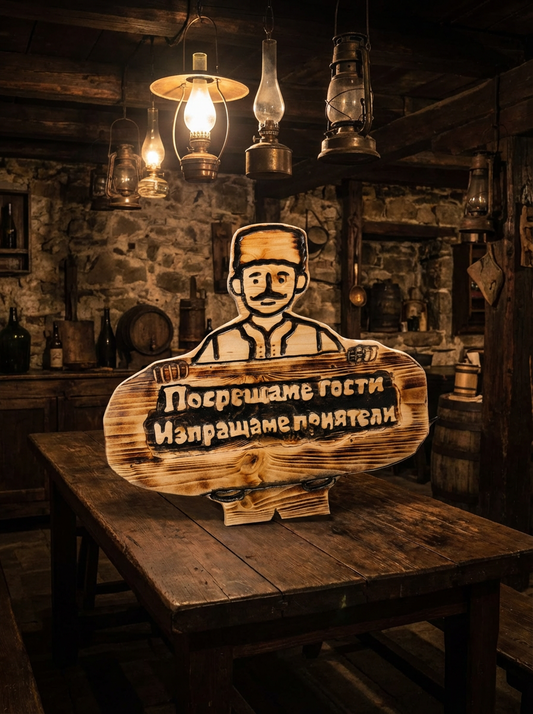 ТАБЕЛКА С ЧОВЕЧЕ (ВАШ ТЕКСТ)